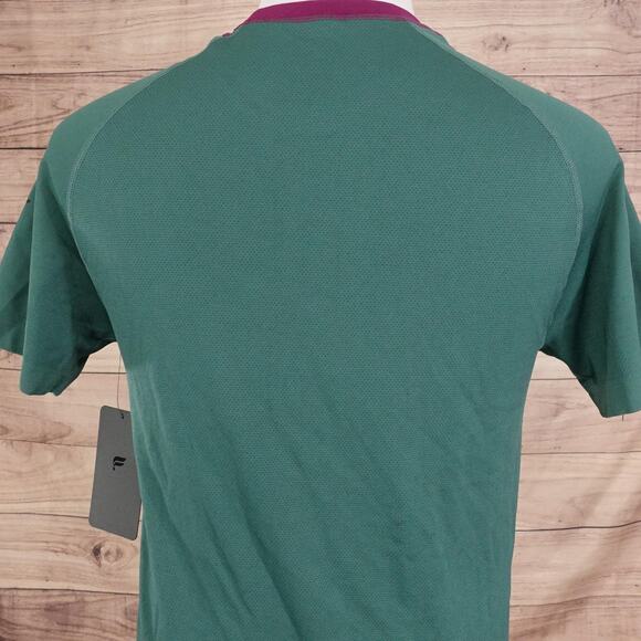 NEW! Fabletics Training Day Tee Shirt Mens Medium Green Athletic Performance - Picture 7 of 9